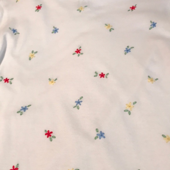 Talbots top, embroidered flowers on white, S - Picture 7 of 8